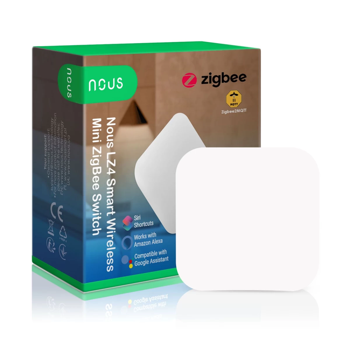 Išmanusis ZigBee belaidis jungiklis LZ4, TUYA / Smart Life, NOUS