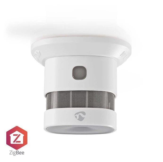 Išmanusis ZigBee TUYA dūmų jutiklis su sirena 85dB, CR123A, baltas