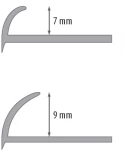 Kantelis plytelių apdailai (išorinis), 9mm 2,5m baltas – 101