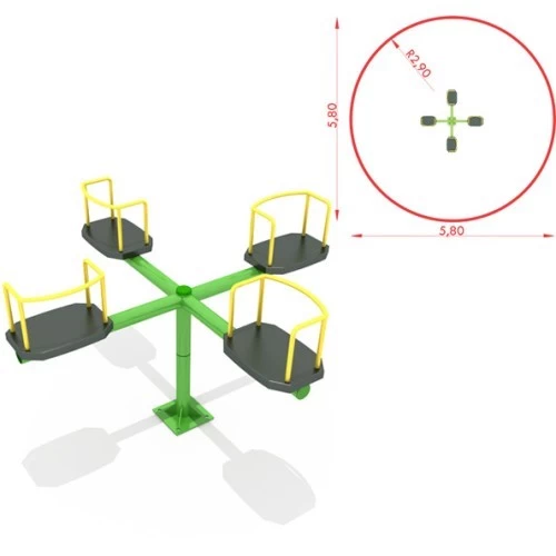 Keturvietė karuselė modelis KM-0004Q