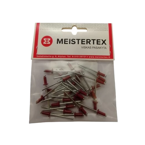 Kniedės MEISTERTEX RAL8004, 3,2x8 30vnt