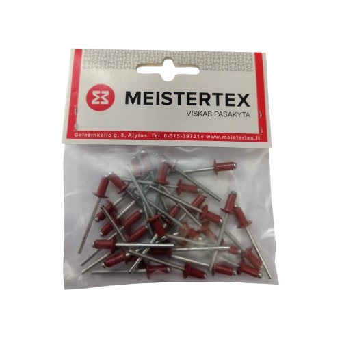 Kniedės MEISTERTEX RAL8004, 4x8 30vnt