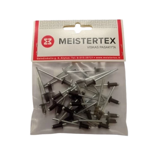 Kniedės MEISTERTEX RAL8019, 4x8 30vnt