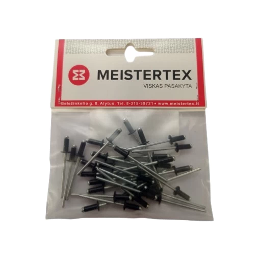 Kniedės MEISTERTEX RAL9005, 4x8 30vnt