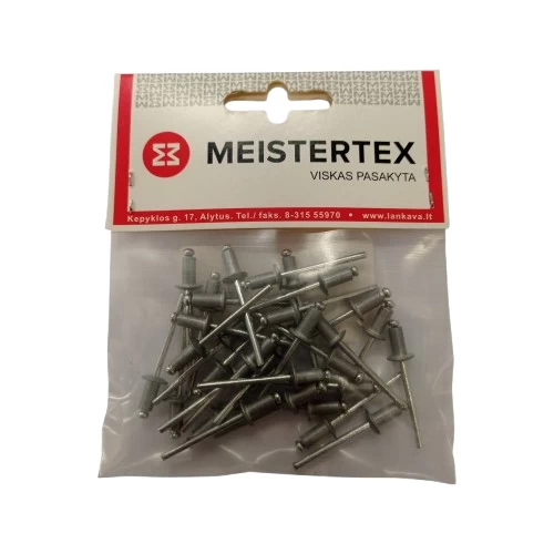 Kniedės MEISTERTEX RAL9006, 4x8 30vnt