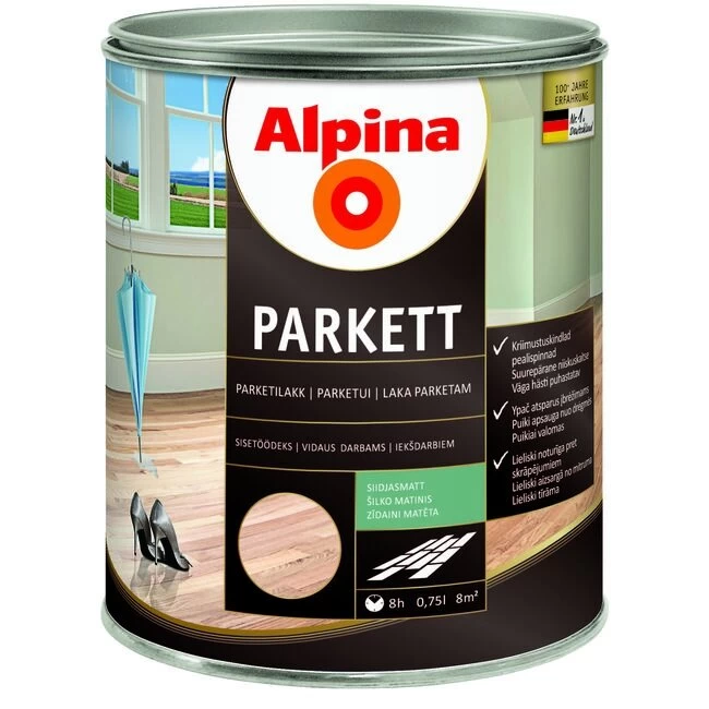 Lakas ALPINA Parkett, 0,75l šilko matinis