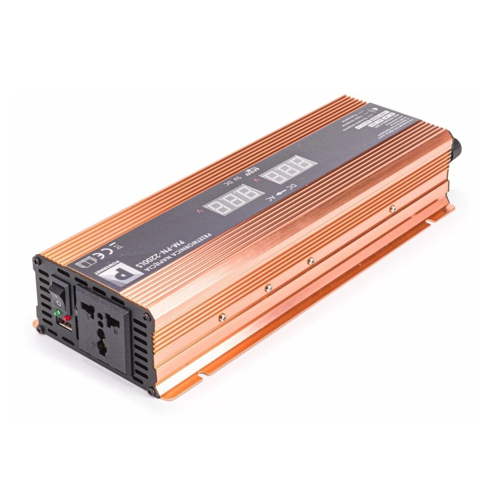 LCD įtampos keitiklis-inverteris 24V 2200W PM-PN-2200LS