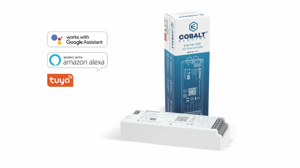 LED valdiklis DIM / RGBW / CCT, TUYA Wi-Fi, 12-24V 5x6A, Cobalt