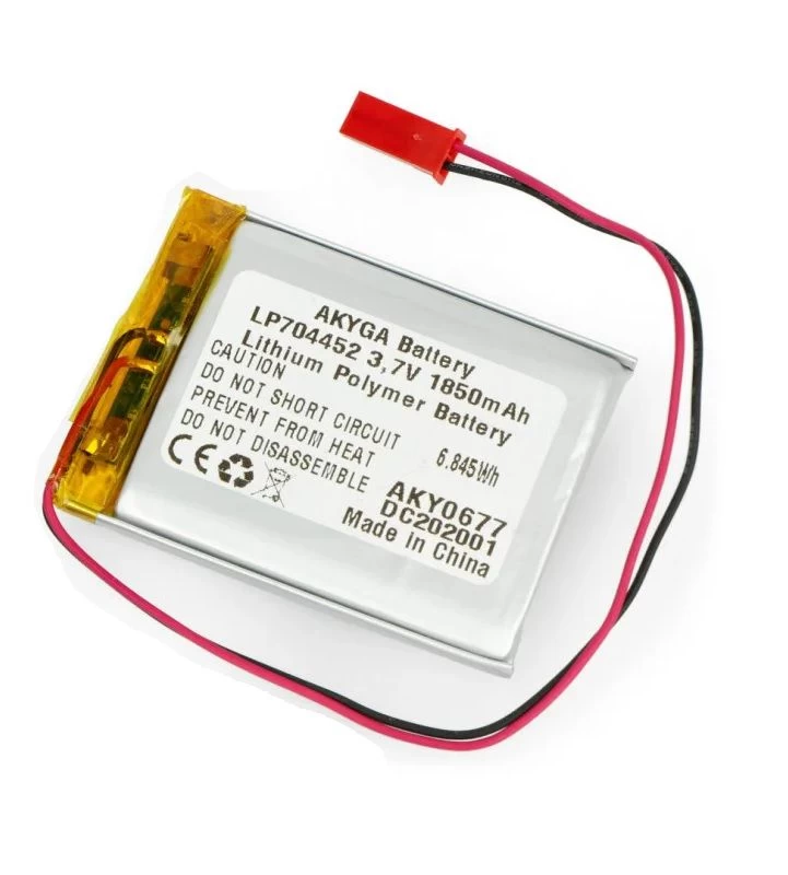 LiPo akumuliatoriaus celė 3.7V 1850mAh 7.0x44x52mm su JST (LP704452) AKYGA