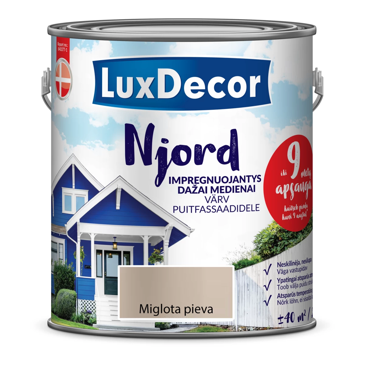 Medienos dažai LUXDECOR Njord, 2,5l Miglota pieva