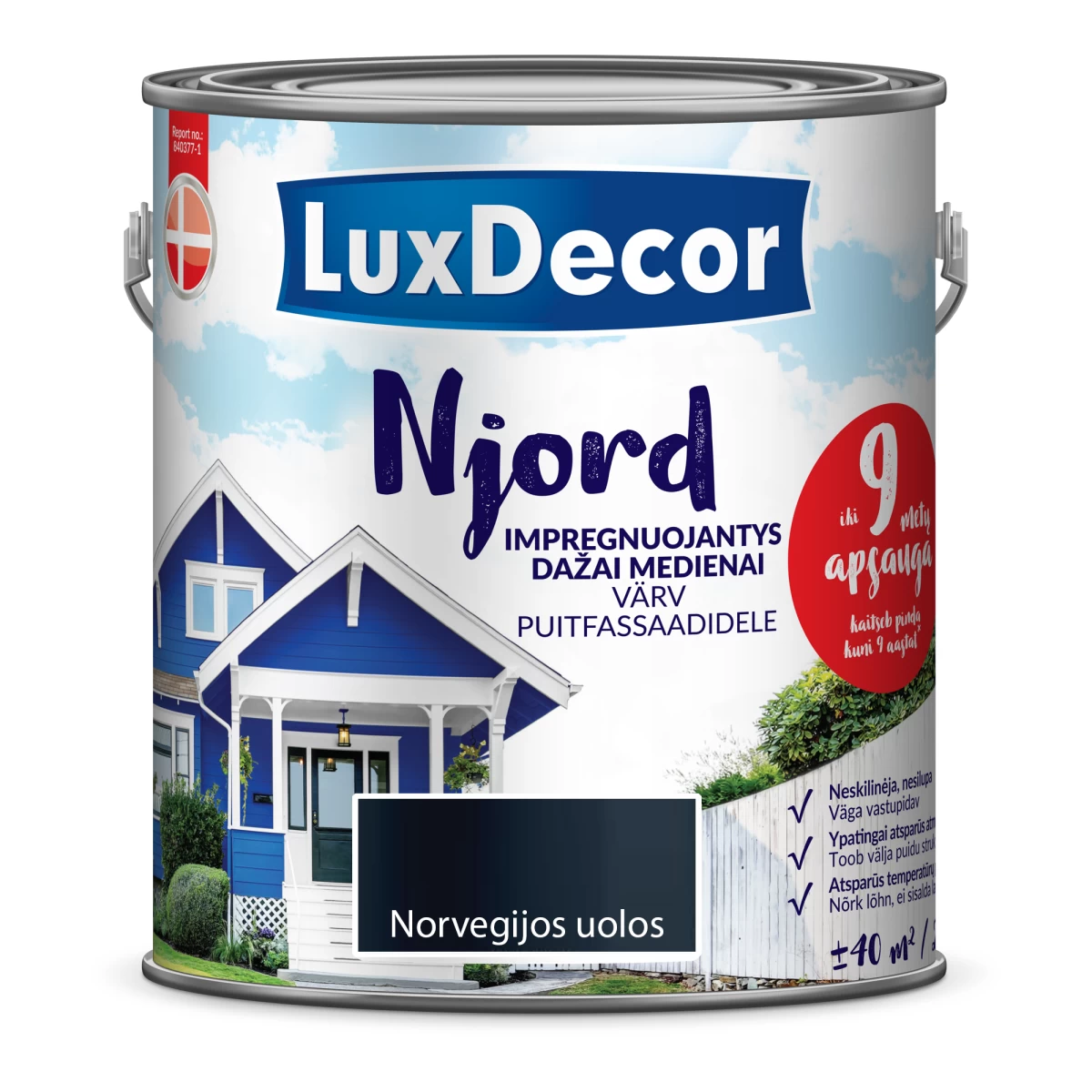 Medienos dažai LUXDECOR Njord, 2,5l Norvegijos uolos sp.