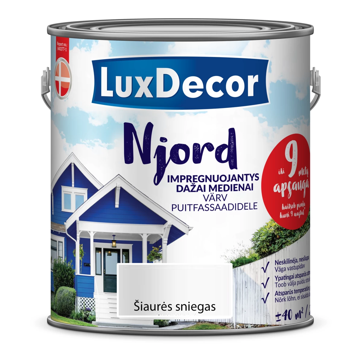 Medienos dažai LUXDECOR Njord, 2,5l šiaurės sniegas