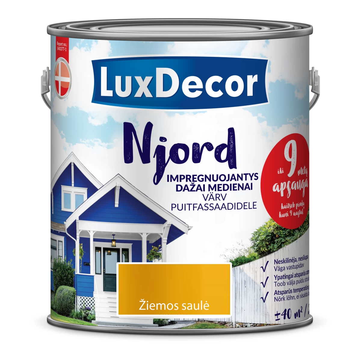 Medienos dažai LUXDECOR Njord, 2,5l žiemos saulė