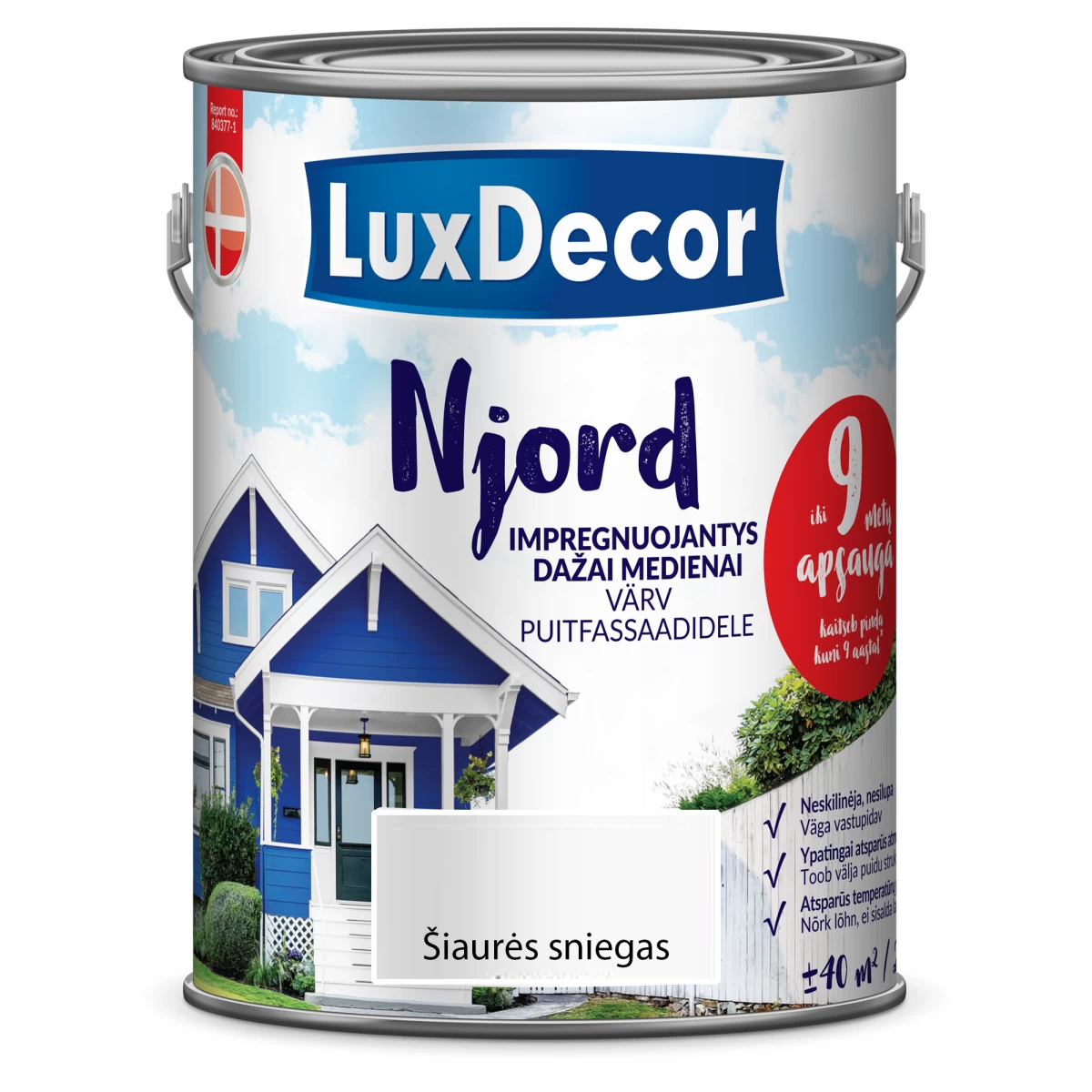 Medienos dažai LUXDECOR Njord, 5l šiaurės sniegas