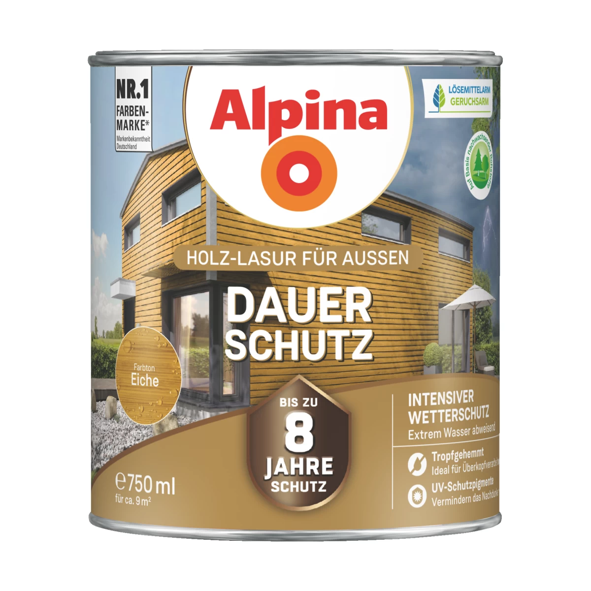 Medienos impregnantas ALPINA Dauer Schutz, 0,75l ąžuolo sp.