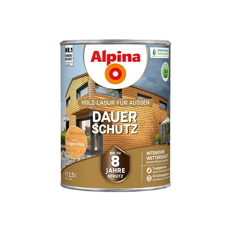 Medienos impregnantas ALPINA Dauer Schutz, 2,5l oregono pušies sp.