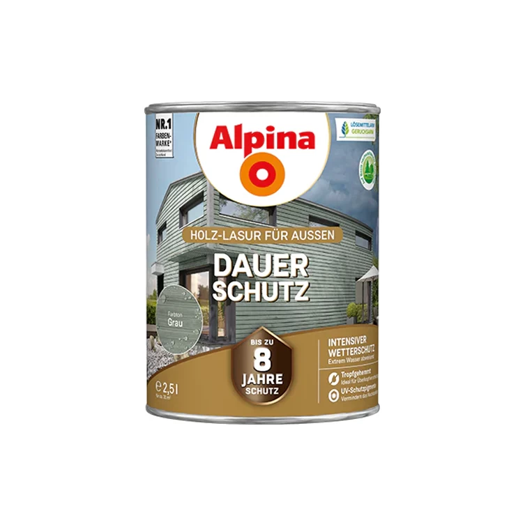 Medienos impregnantas ALPINA Dauer Schutz, 2,5l pilka sp.