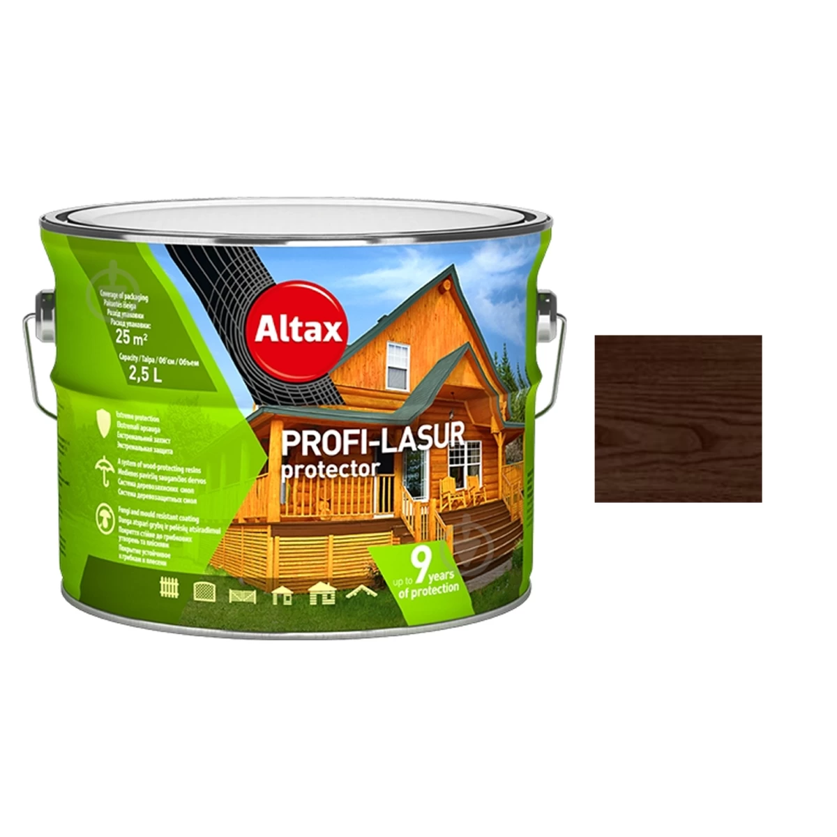 Medienos impregnantas ALTAX Profi Lasur, 2,5l palisanderio sp.