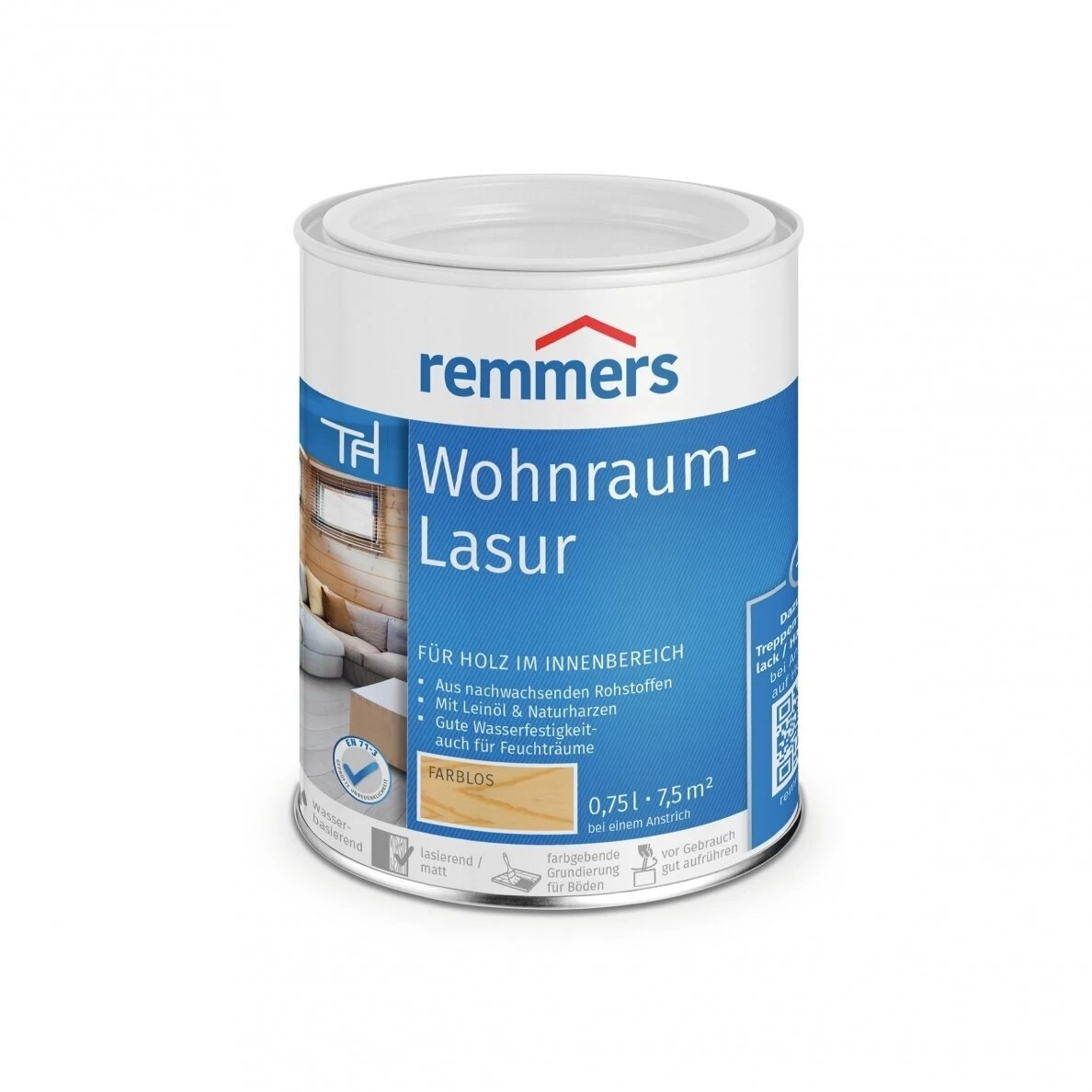 Medienos impregnantas REMMERS Wohnraum Lasur, 2,5l bespalvis