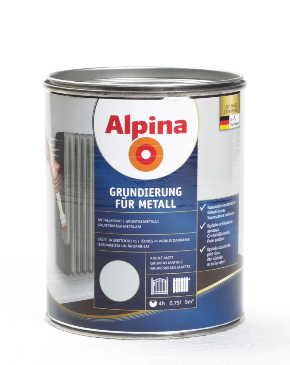 Metalo gruntas ALPINA Grundierung Fur Metall, 0,75l