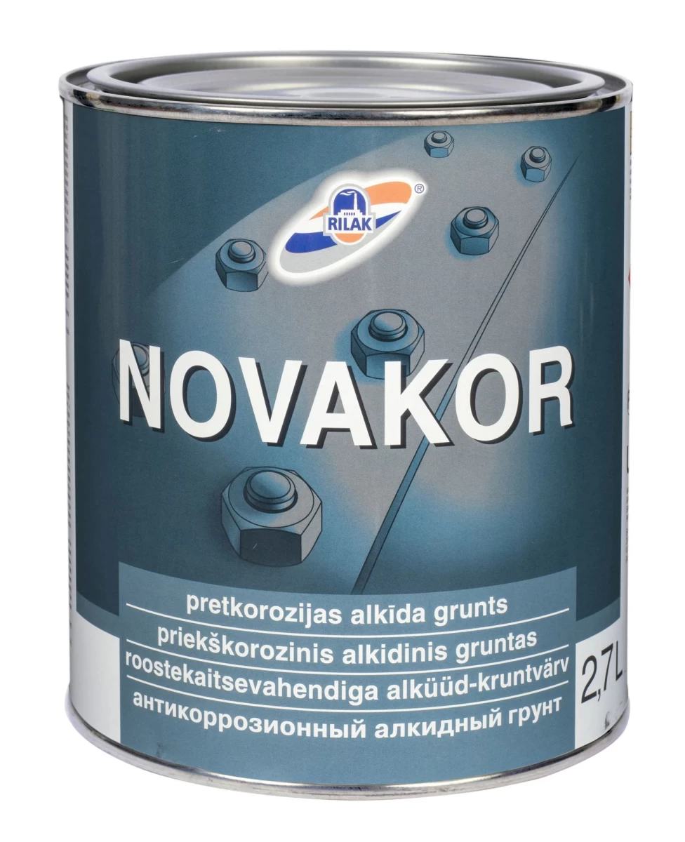 Metalo gruntas RILAK Novakor, 0,9l pilkas