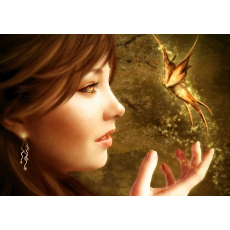 Norimpex Diamond mosaic  - Girl with a butterfly