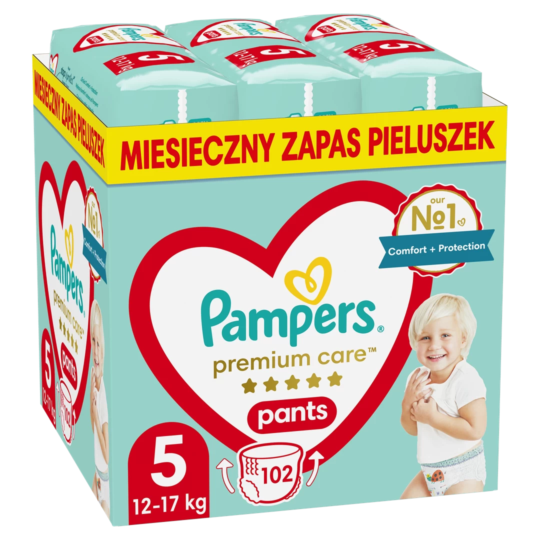 PAMPERS Premium Pants nappies Size 5, 12-17kg, 102pcs