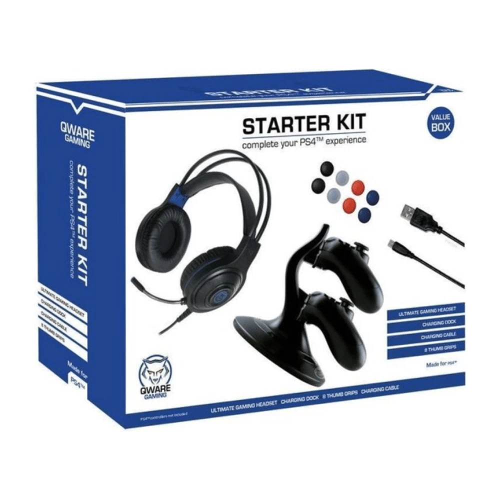 Pradedančiojo Rinkinys Qware Gaming Starter Kit PS4, juoda (Ekspozicinė prekė)