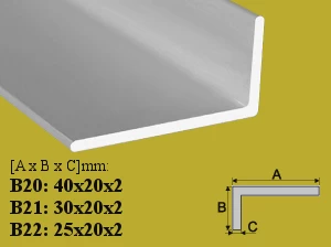 Profilis Effector, kampinis, B20, 100 cm