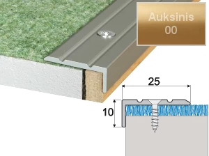 Profilis laiptams A31 auksinis, 180cm 25x10mm