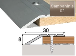 Profilis sujungimo su nuolydžiu A11 šampaninis, 180cm 30x8mm