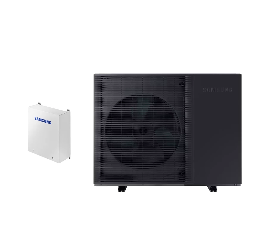 SAMSUNG oras-vanduo 12 kW Mono HT Quiet šilumos siurblys monoblokas, trifazis, su valdymo automatika KOMPLEKTE