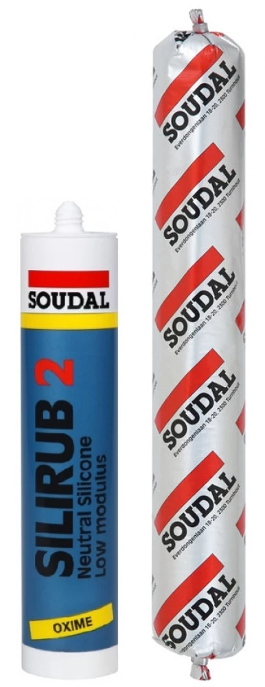 Silikonas SOUDAL Silirub 2, 300ml rudas