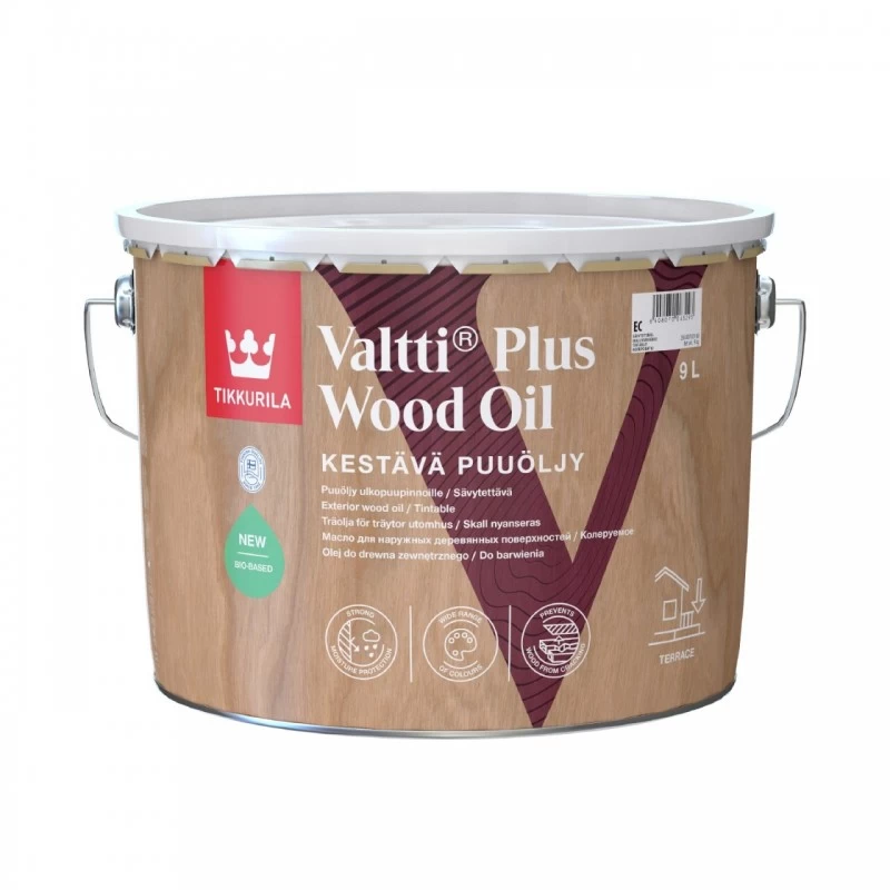 Tikkurila Valtti Plus Wood Oil medinėms terasoms, baldams - EC - 9 L