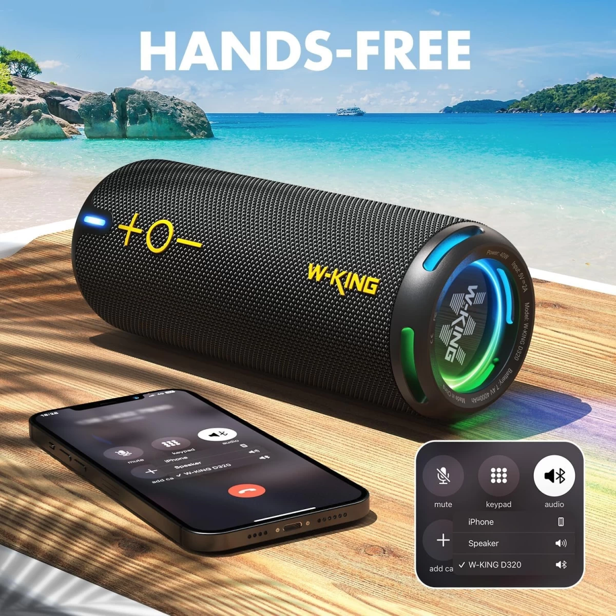 W-King D320 nešiojama Bluetooth kolonėlė 40W - 5.3V