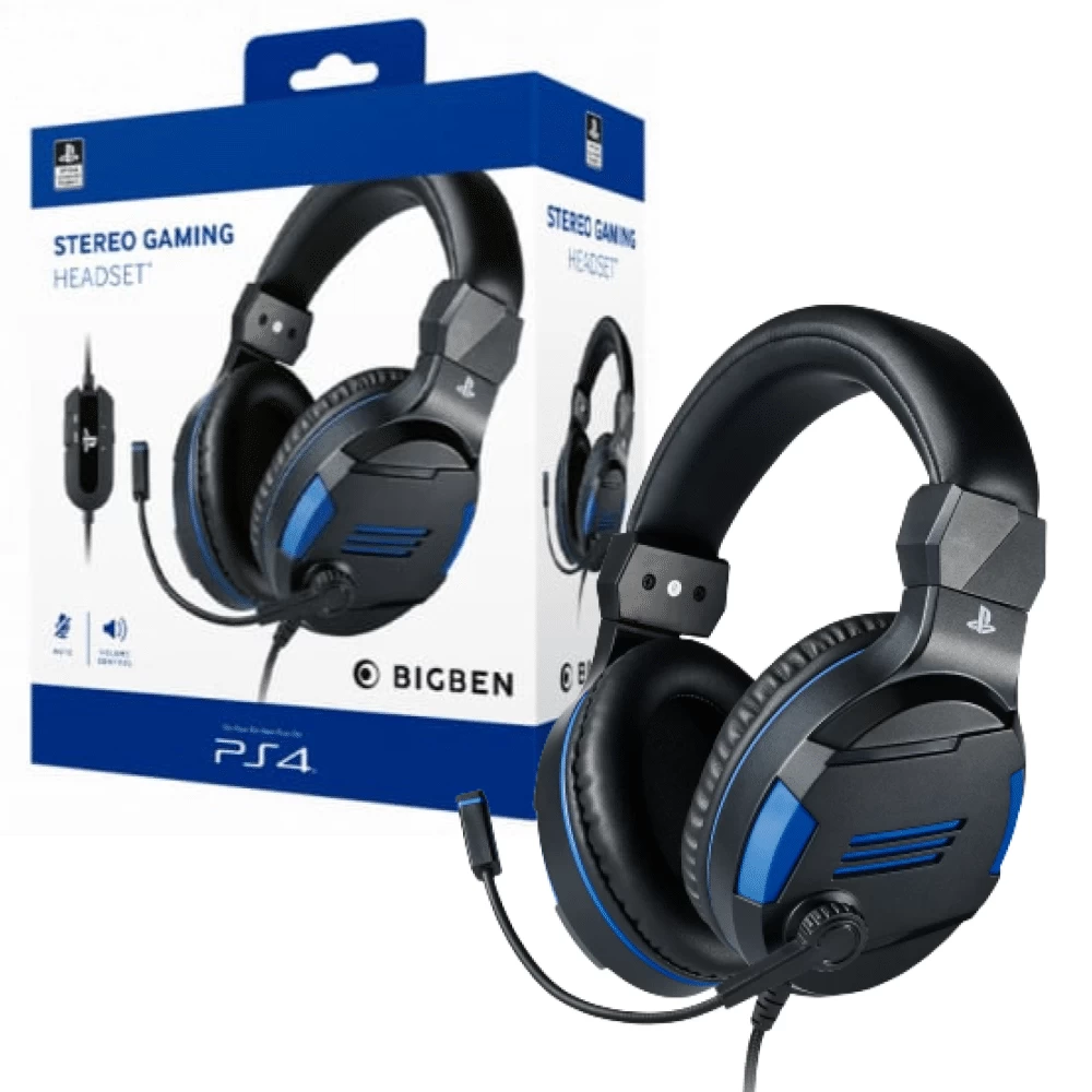 Žaidimų ausinės Bigben PS4 Stereo Gaming Headset, juoda (Ekspozicinė prekė)