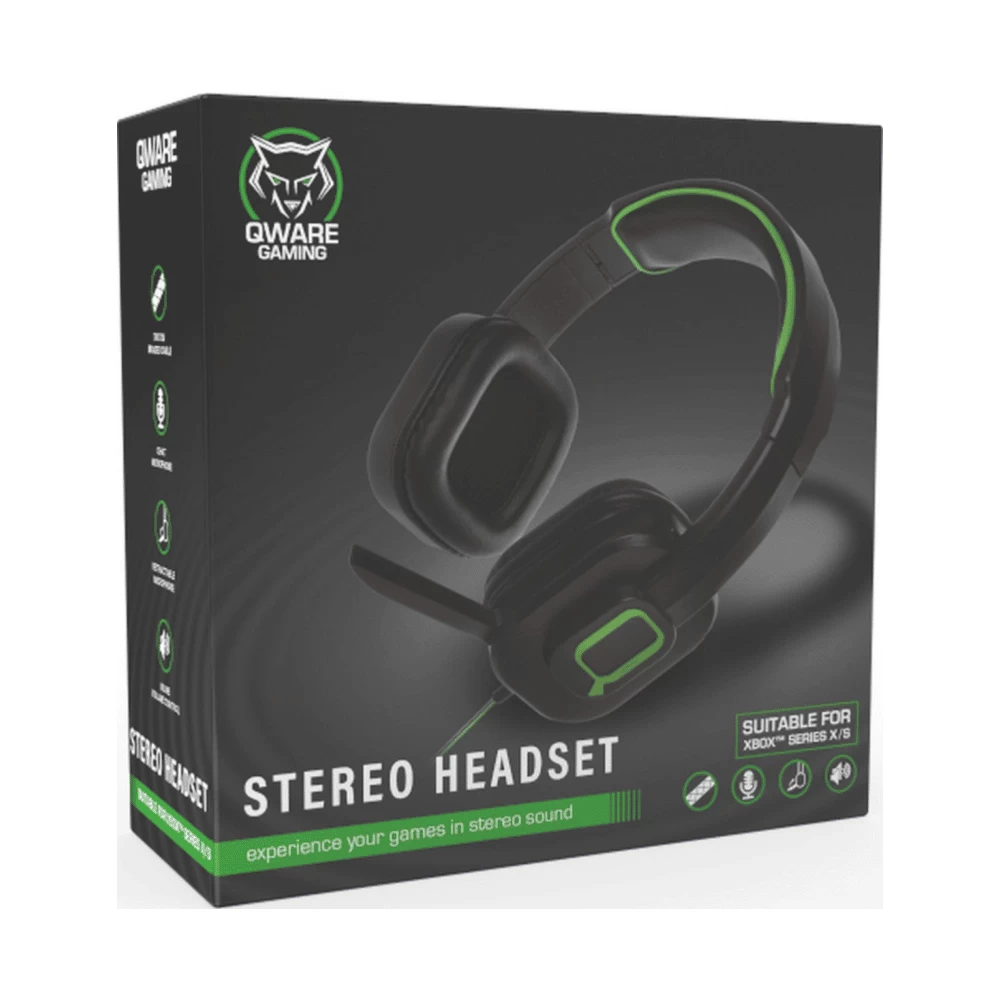 Žaidimų ausinės Qware Gaming stereo headset QW XB1-7060, juoda (Ekspozicinė prekė)