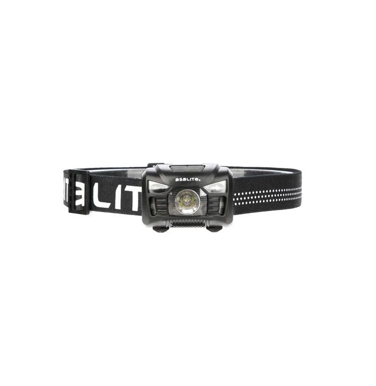 Žibintuvėlis ant galvos, 3W CREE LED + raudona, 200lm, įkraunamas, ASALITE