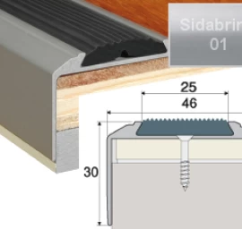 Profilis Effector A38 laiptams, su juoda guma