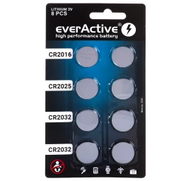 8 lithium battery set everActive 4 x CR2032, 2 x CR2025, 2 x CR2016