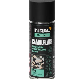 Aerozoliniai dažai INRAL Camouflage, 400ml deguto juoda sp. matiniai