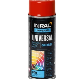 Aerozoliniai dažai INRAL Universal, 400ml kelininkų raudona sp. blizgūs