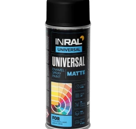 Aerozoliniai dažai INRAL Universal, 400ml tamisiai juoda sp. matiniai