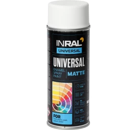 Aerozoliniai dažai INRAL UNIVERSAL, balta matinė (RAL9003), 400ml