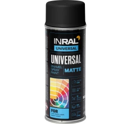 Aerozoliniai dažai INRAL UNIVERSAL, juoda matinė (RAL9011), 400ml