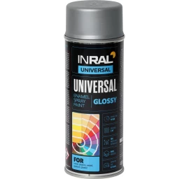 Aerozoliniai dažai INRAL UNIVERSAL, sidabrinis chromas (RAL9006), 400ml