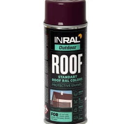 Aerozoliniai dažai stogo dangai INRAL ROOF SPRAY, šokoladinė (RAL8017), 400ml