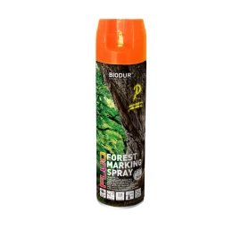 Aerozoliniai ženklinimo dažai BIODUR Forest Marking Spray, 500ml oranžinė sp.