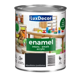 Akrilinė emalė LUXDECOR, 0,75l absoliutus juodumas