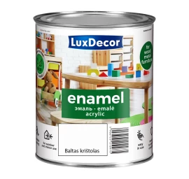 Akrilinė emalė LUXDECOR, 0,75l baltas krikštolas